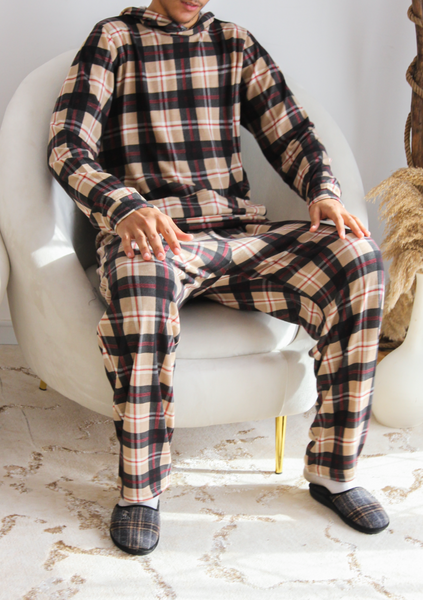 Pyjama capuche soft homme marron RIVERLAND