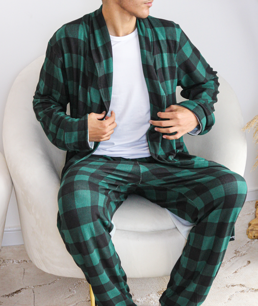 Pyjama 2 pièces soft homme vert foncé COTTAGE