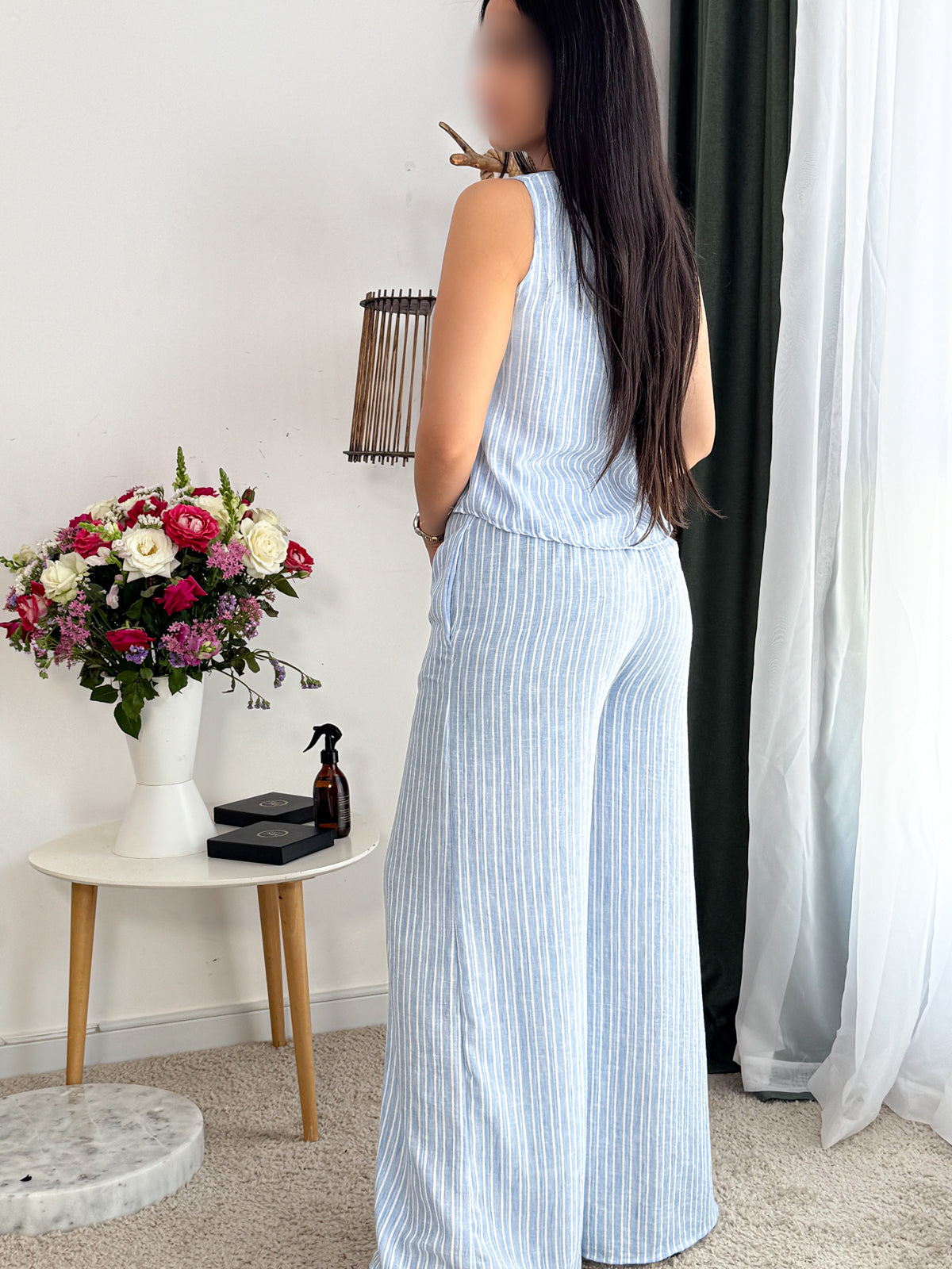Ensemble 2 pièces pantalon bleu casual DARINE