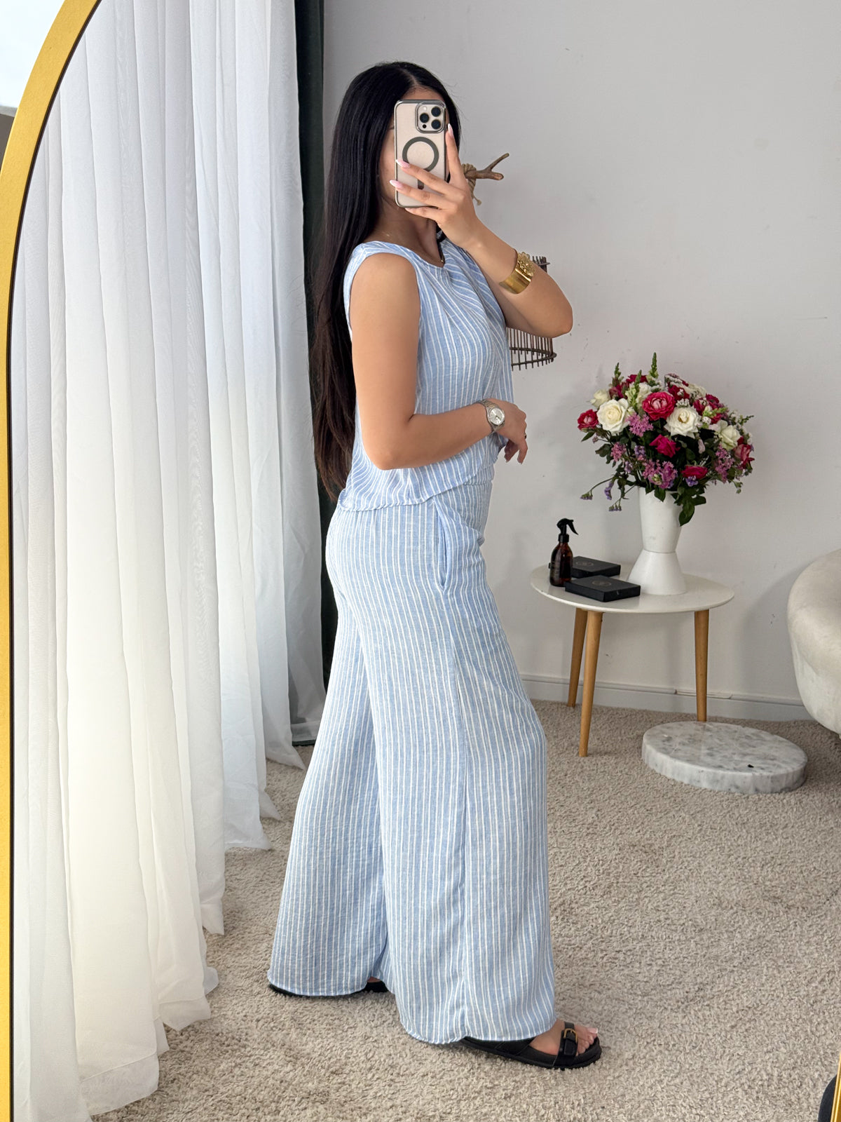 Ensemble 2 pièces pantalon bleu casual DARINE