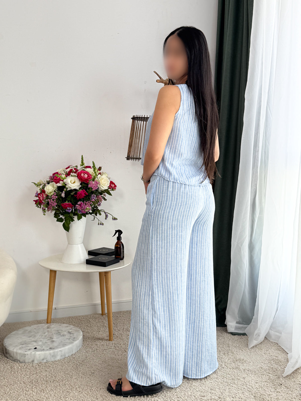 Ensemble 2 pièces pantalon bleu casual DARINE