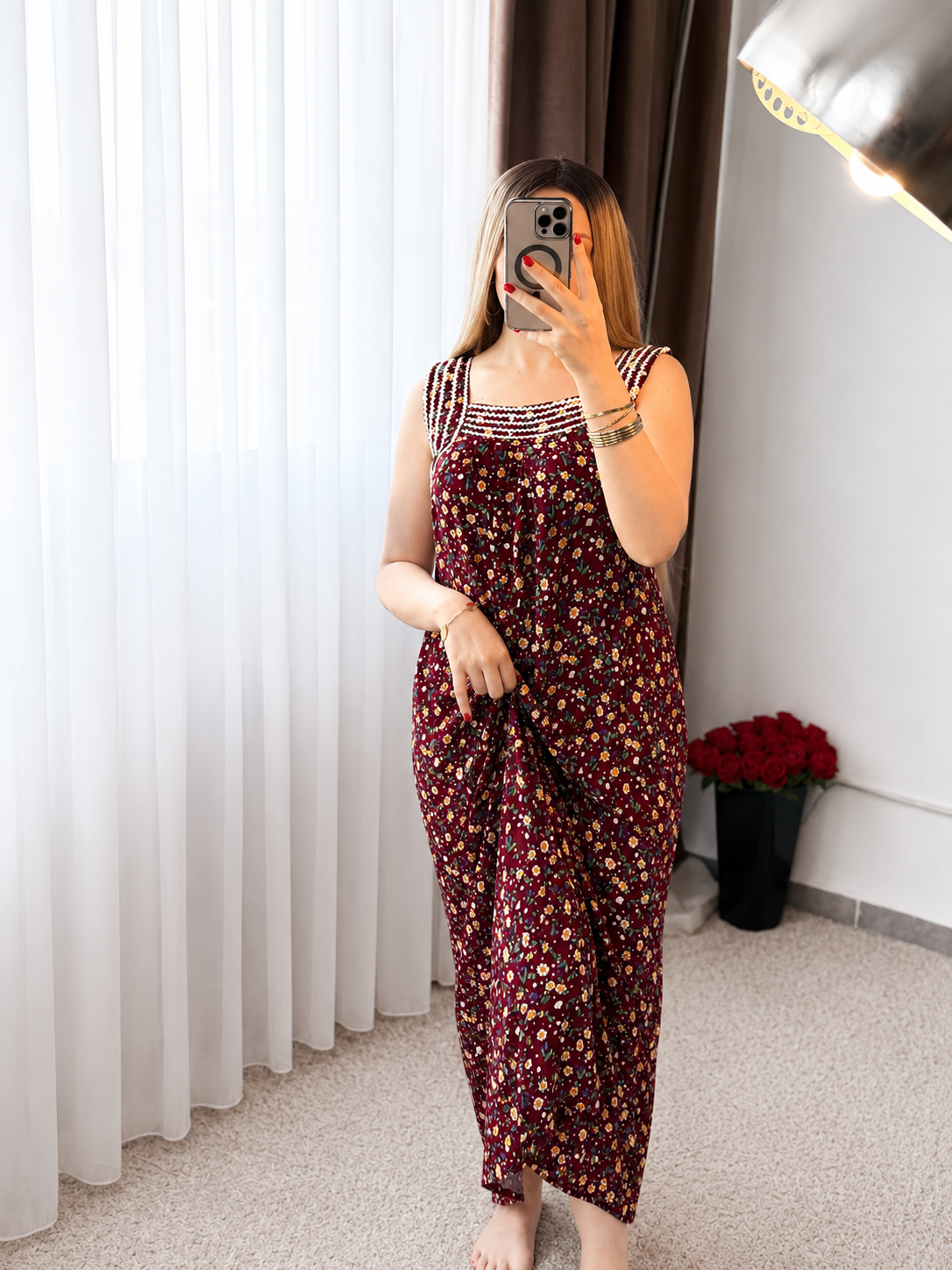Jebba motifs multi fond jaune fleur bordeaux SAFILA