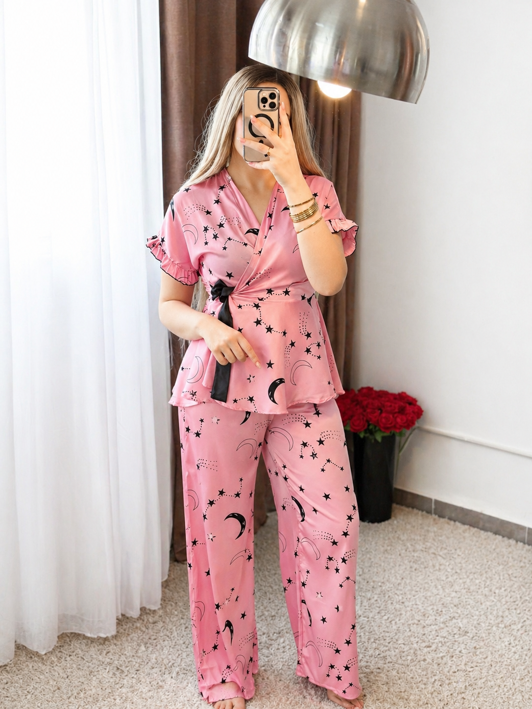 Ensemble cache-coeur rose a motif Etoile MARTA