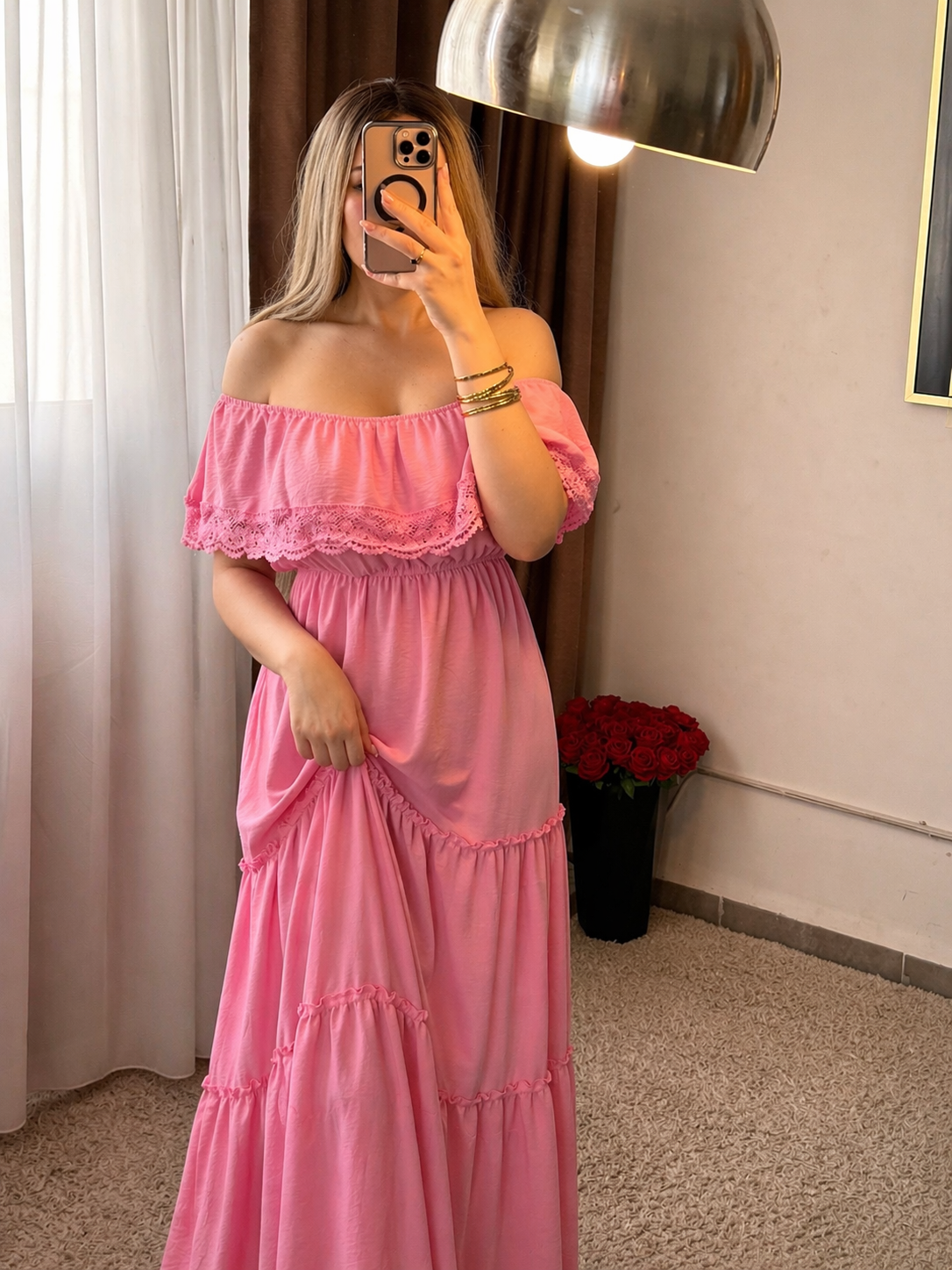 Robe long rose PALIN
