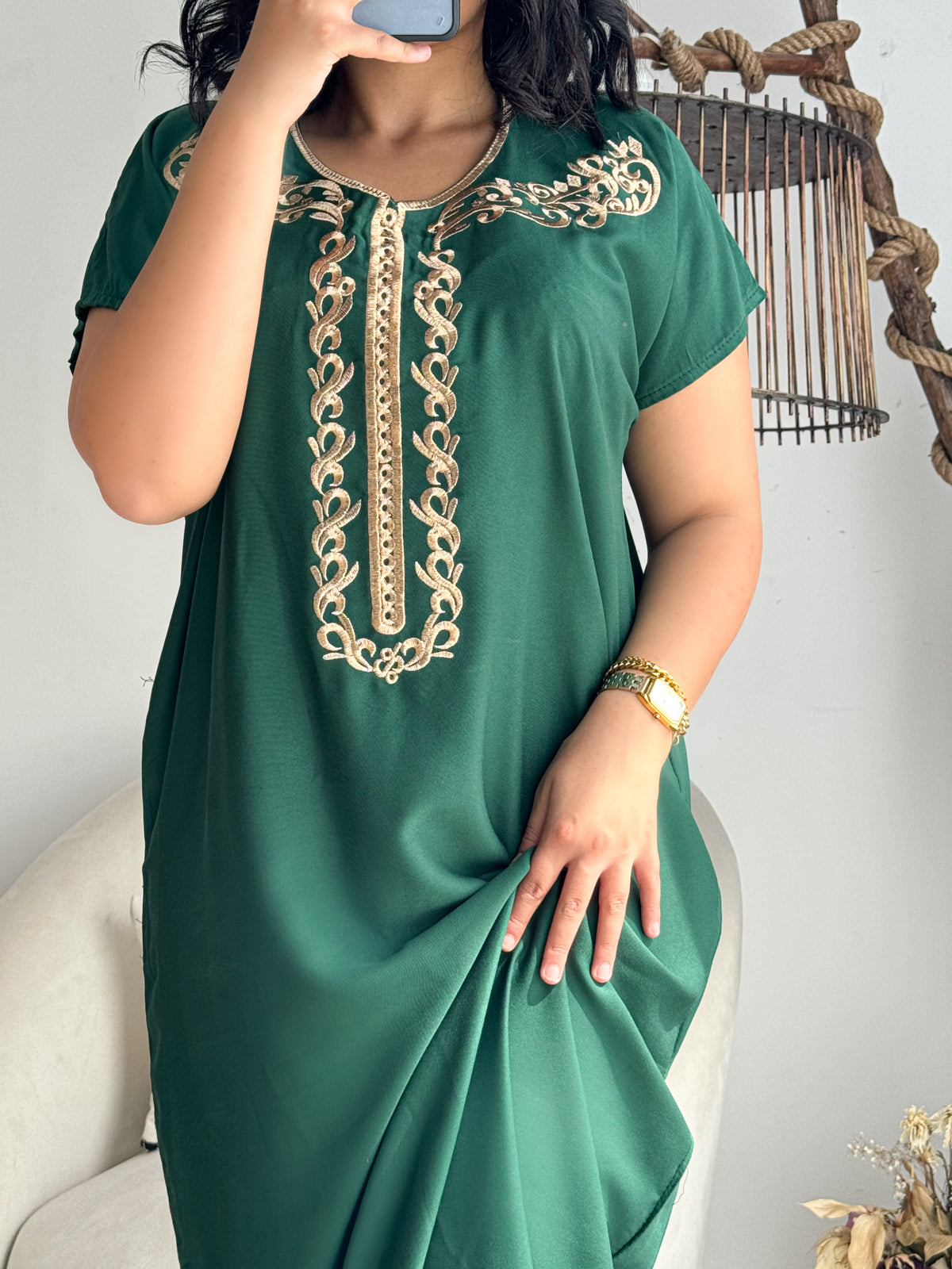 Jebba unie vert foncé BUSHRA