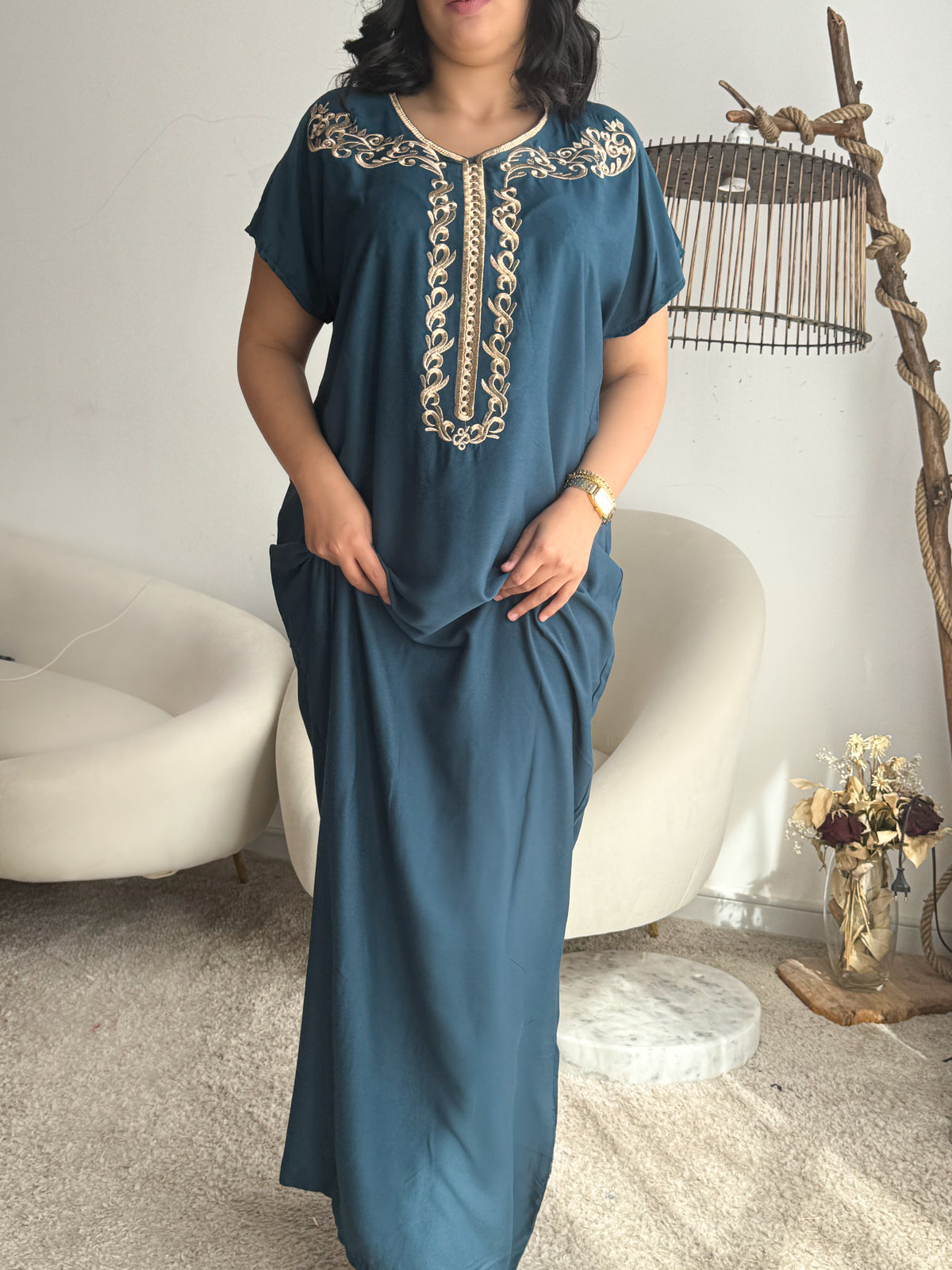Jebba unie bleu vert BUSHRA