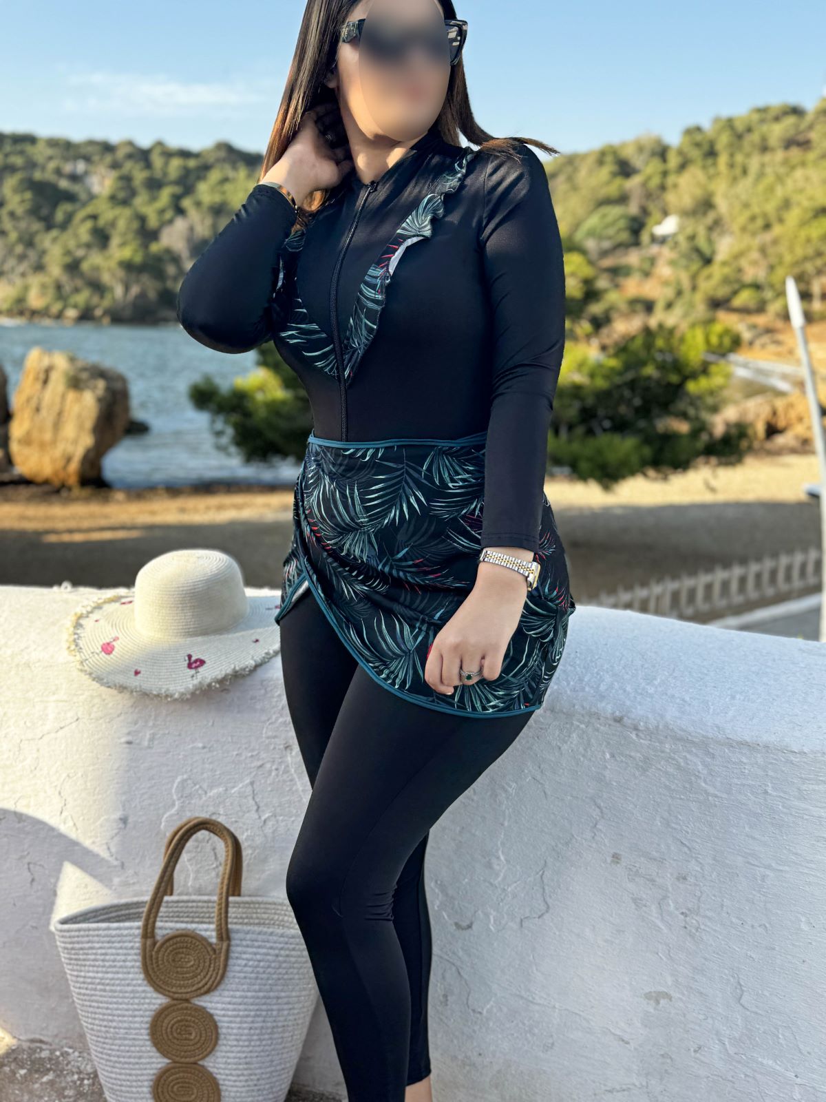 Burkini 3 pièces combinaison noir DORIAN