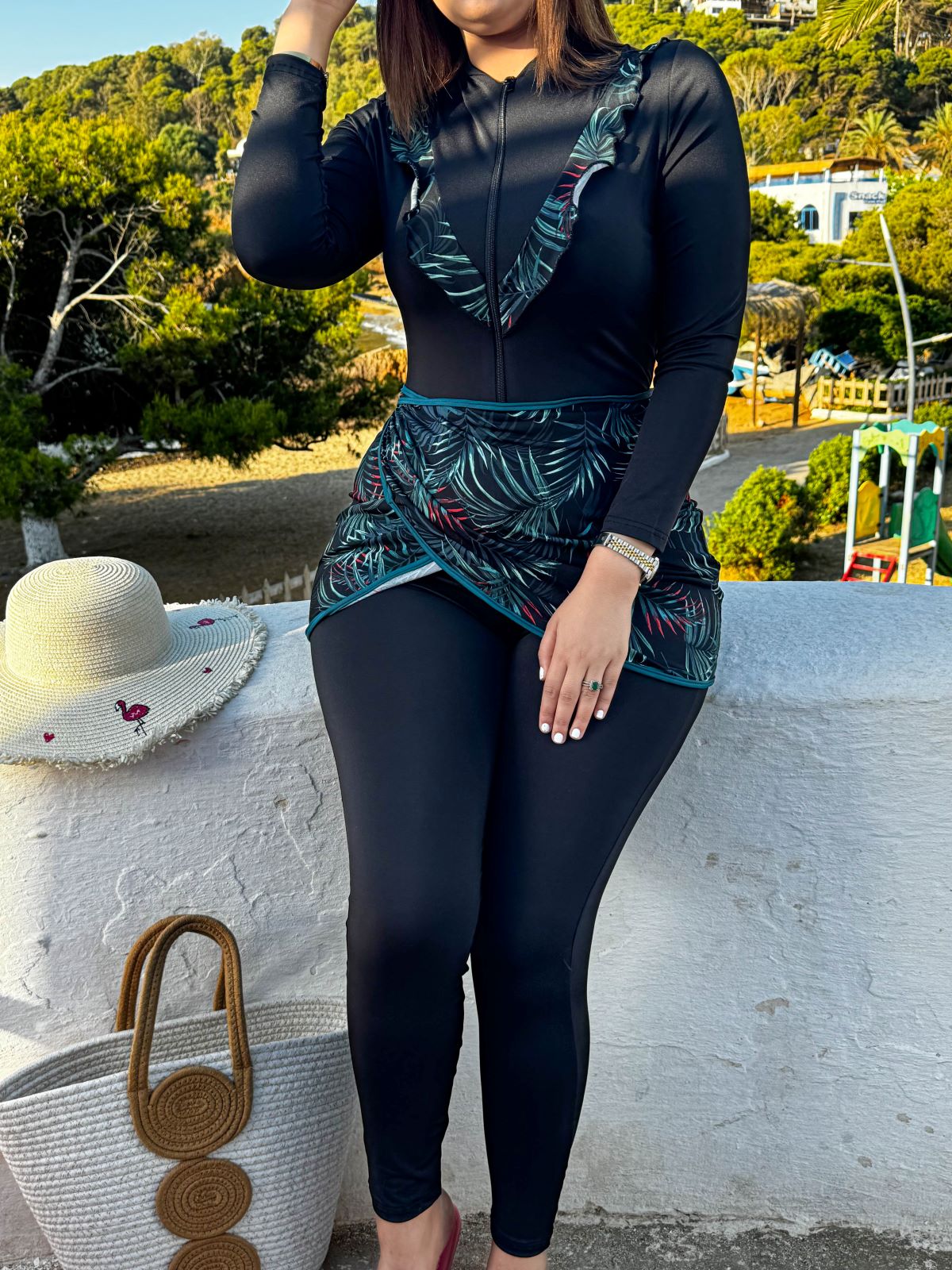 Burkini 3 pièces combinaison noir DORIAN