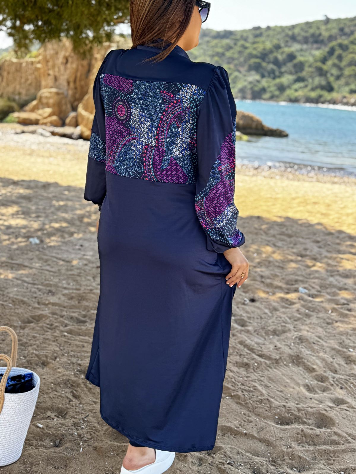 Burkini 3 pièces bleu à motif multi TESSA