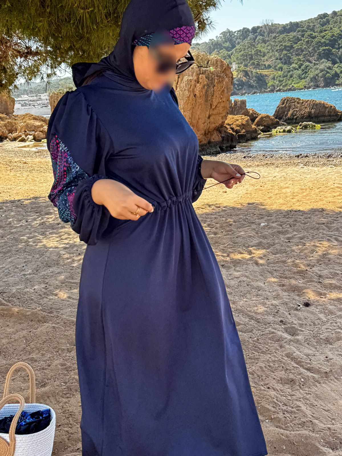 Burkini 3 pièces bleu à motif multi TESSA