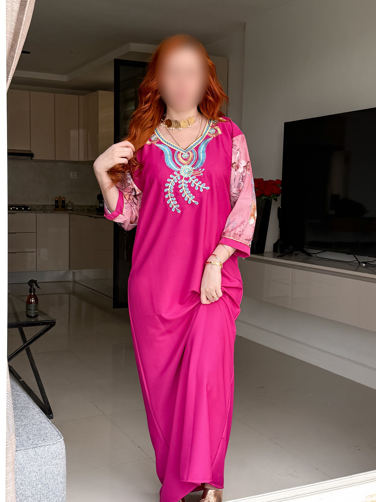 Jebba unie rose foncé CHERINE
