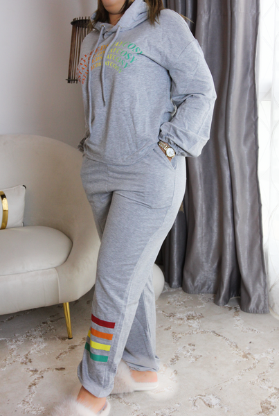 Pyjama capuche gris coton VISION