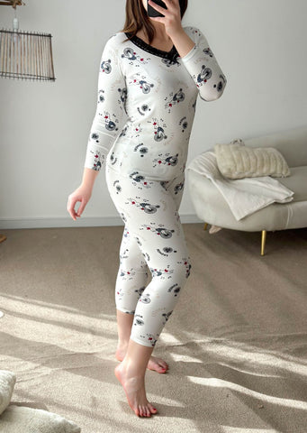 Pyjama femme imprimé blanc RABBIT