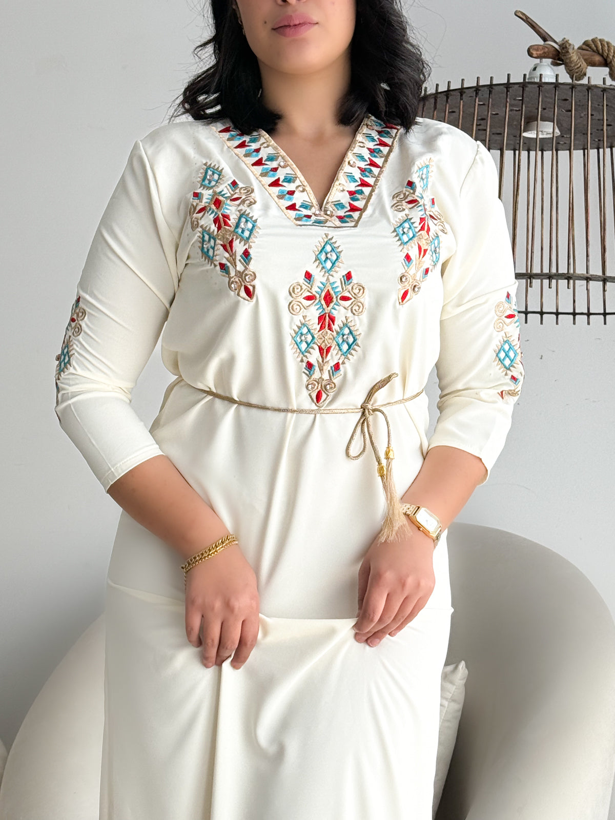 Robe d'hôtesse blanc IBTISAM