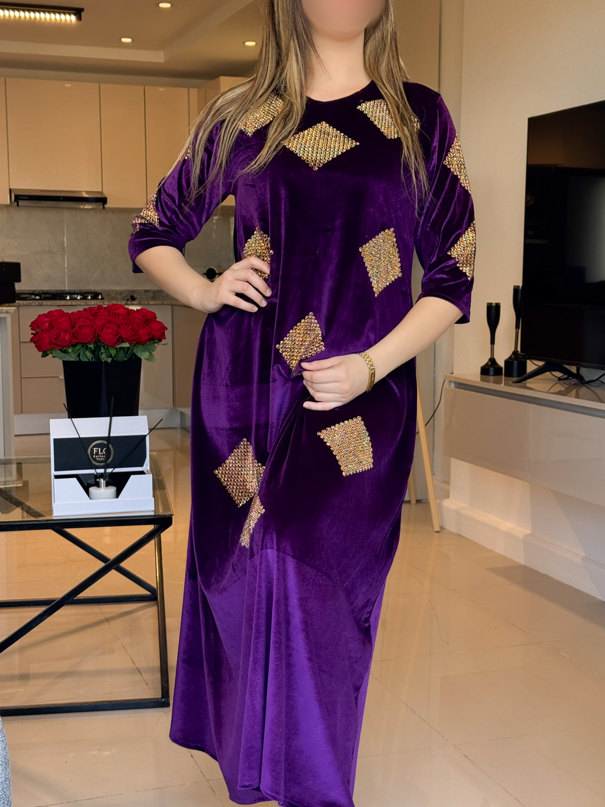 Jebba velours NAIRA mauve brillants