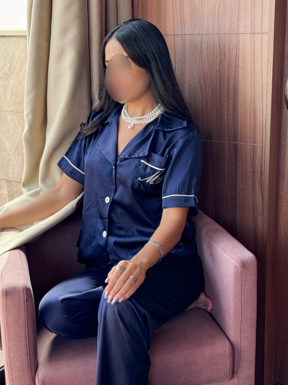 Pyjama demies manche femme bleu nuit CUPIDON