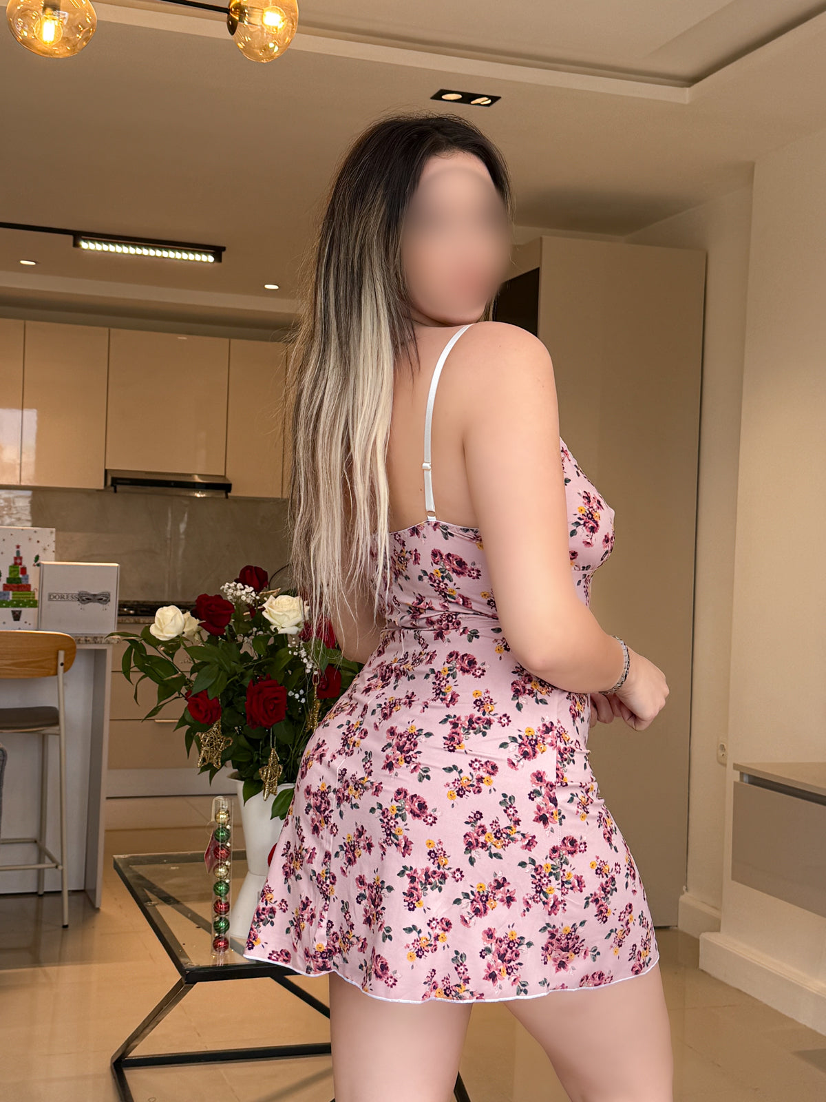 Nuisette bois de rose à fleurs SUITA