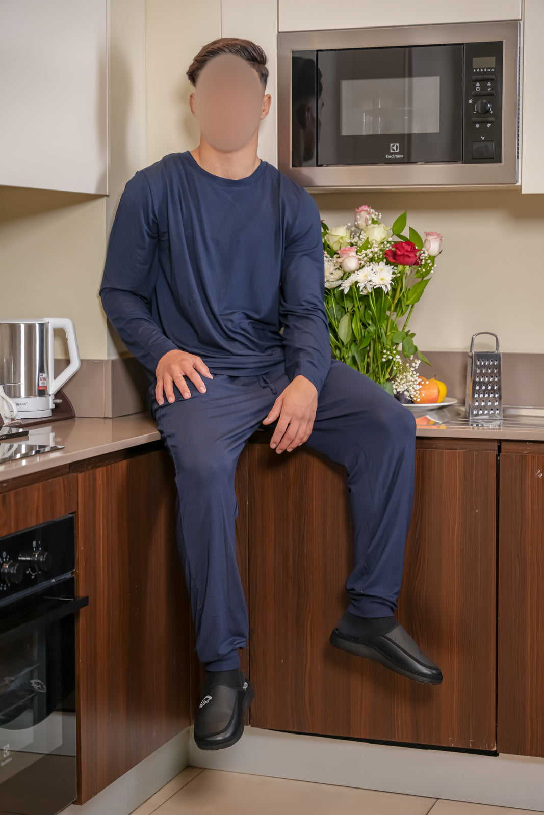 Pyjama manche long pantalon bleu nuit homme DARWIN