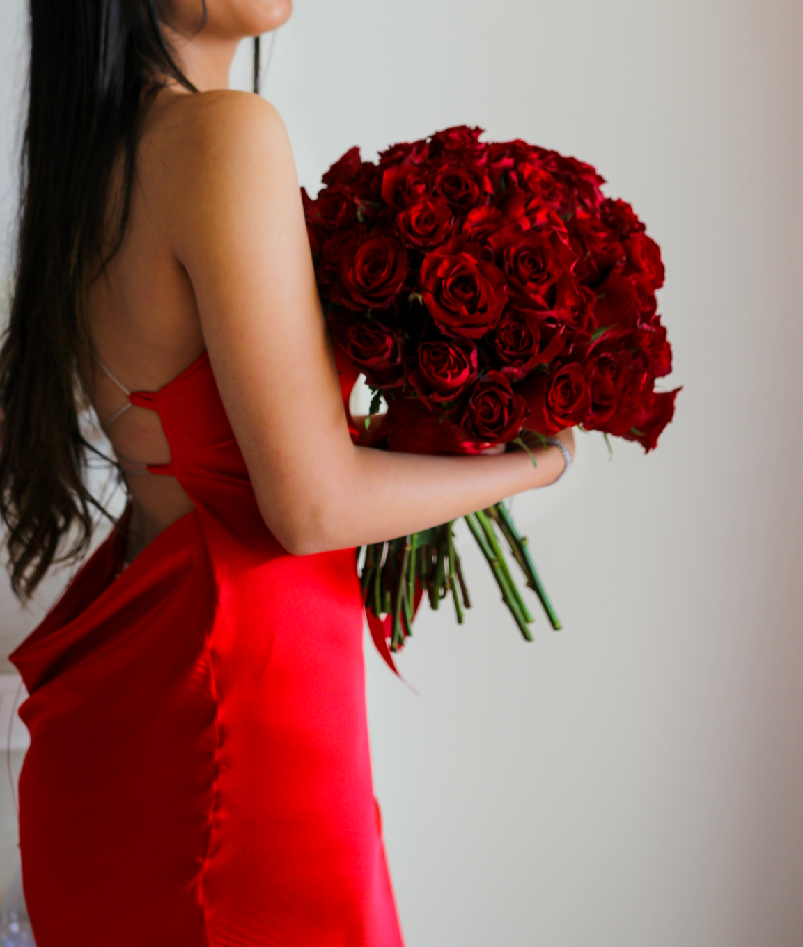 Robe nuisette rouge soyeuse CIENA