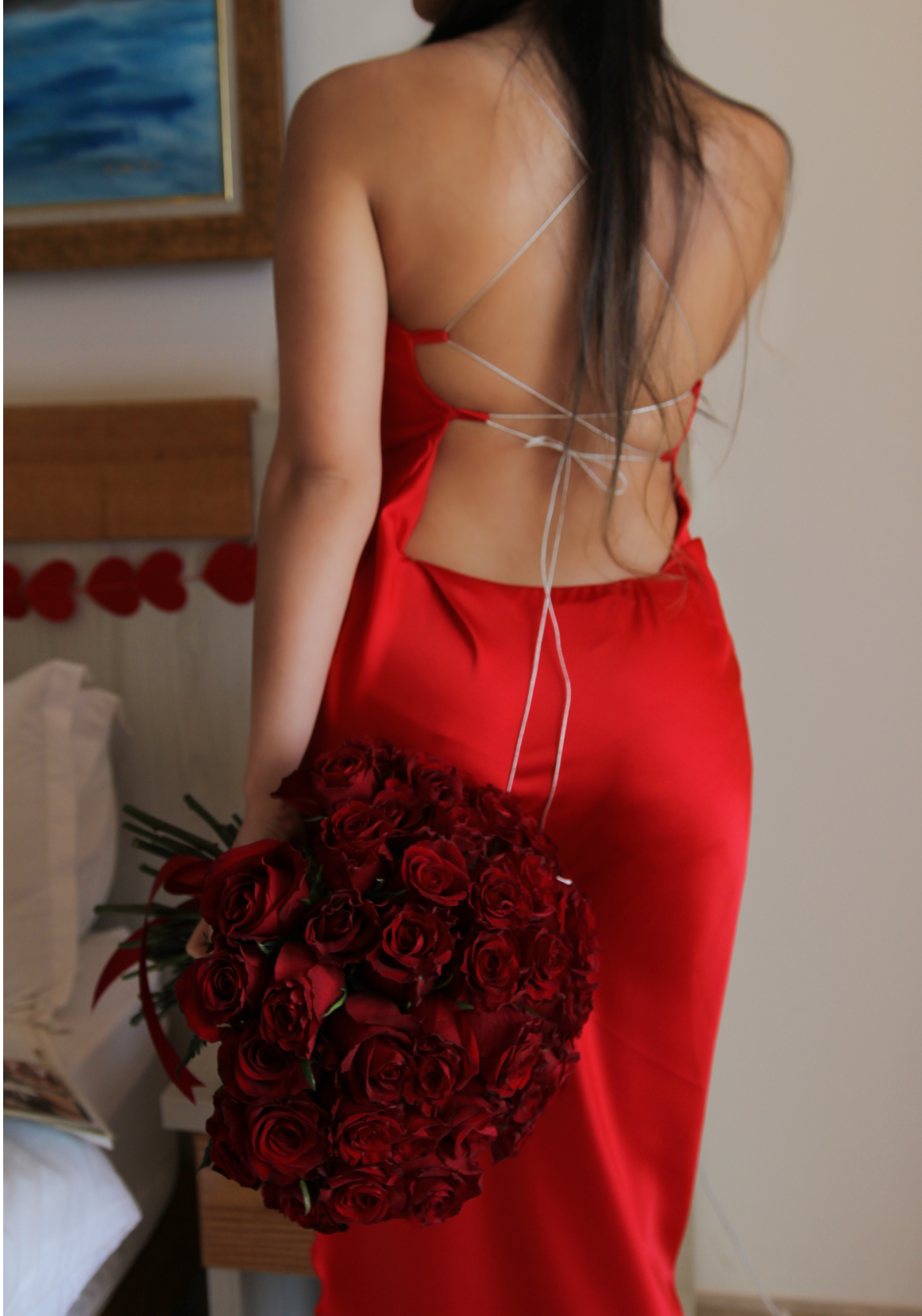 Robe nuisette rouge soyeuse CIENA