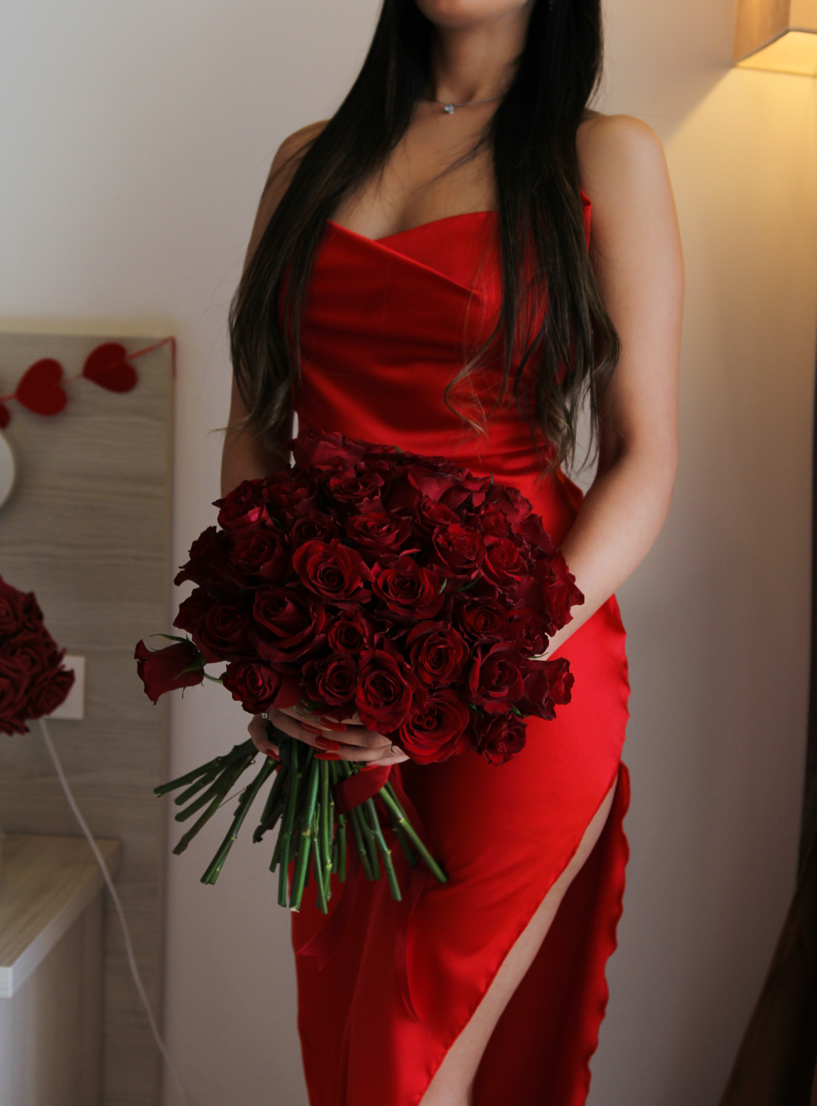 Robe nuisette rouge soyeuse CIENA