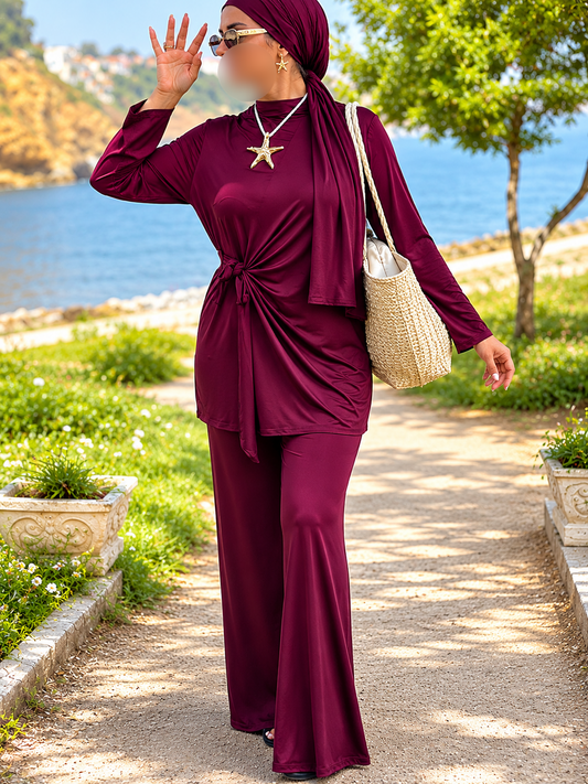 Burkini 3 pièces bordeaux MAISA