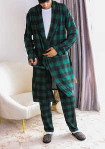 Pyjama 3 pièces soft homme vert foncé COTTAGE
