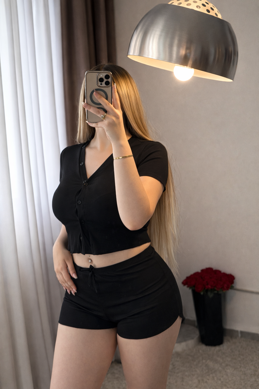 Ensemble 2 pièces short noir SARINA