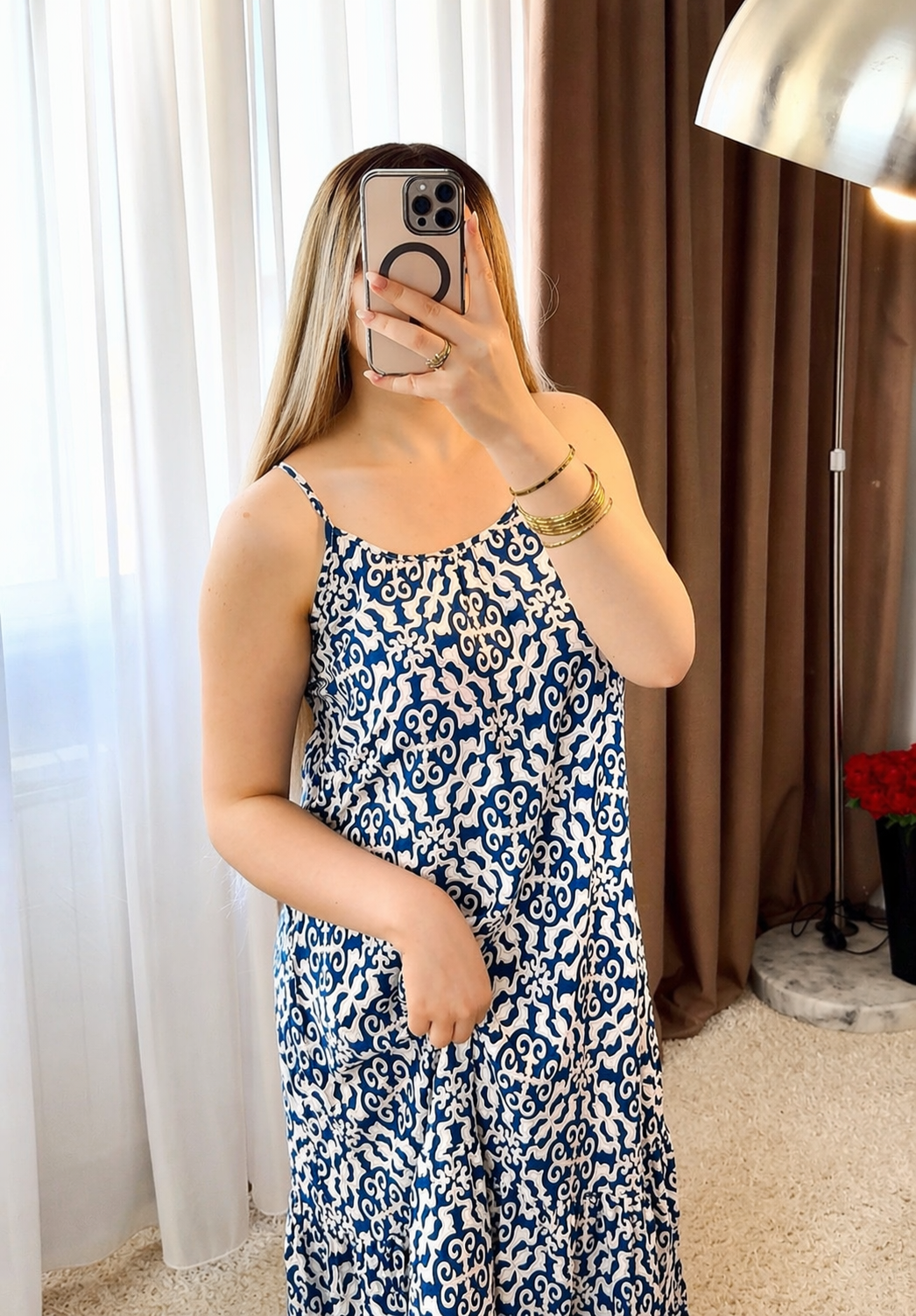 Robe bleu motif multi ANDY