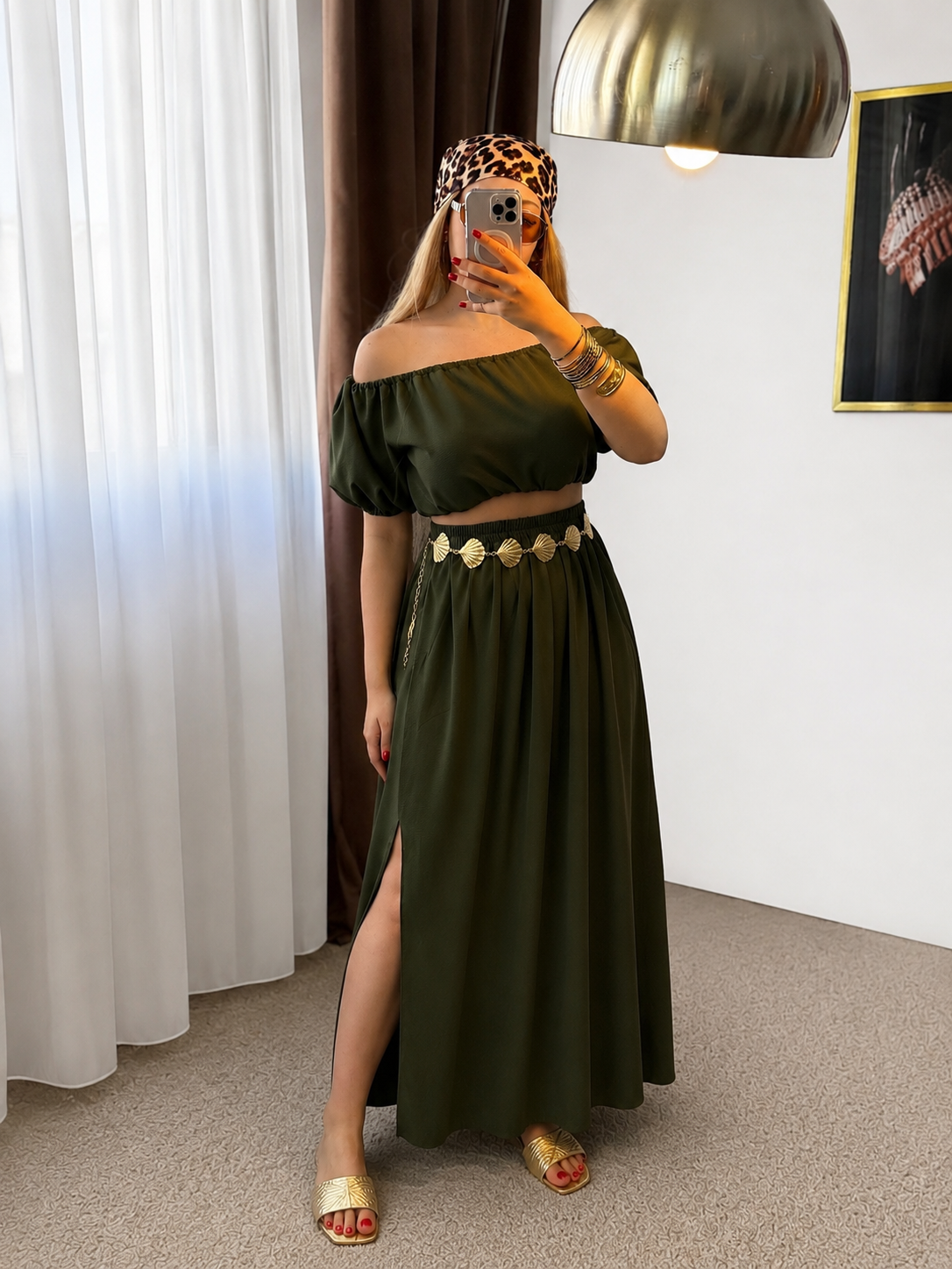 Ensemble haut jupe vert ITAMI