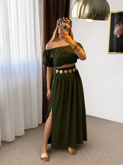 Ensemble haut jupe vert ITAMI