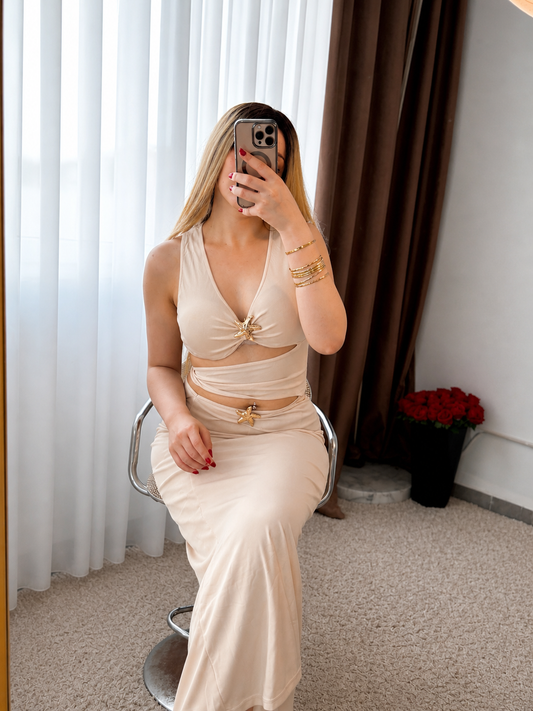 robe de plage beige MIVAN