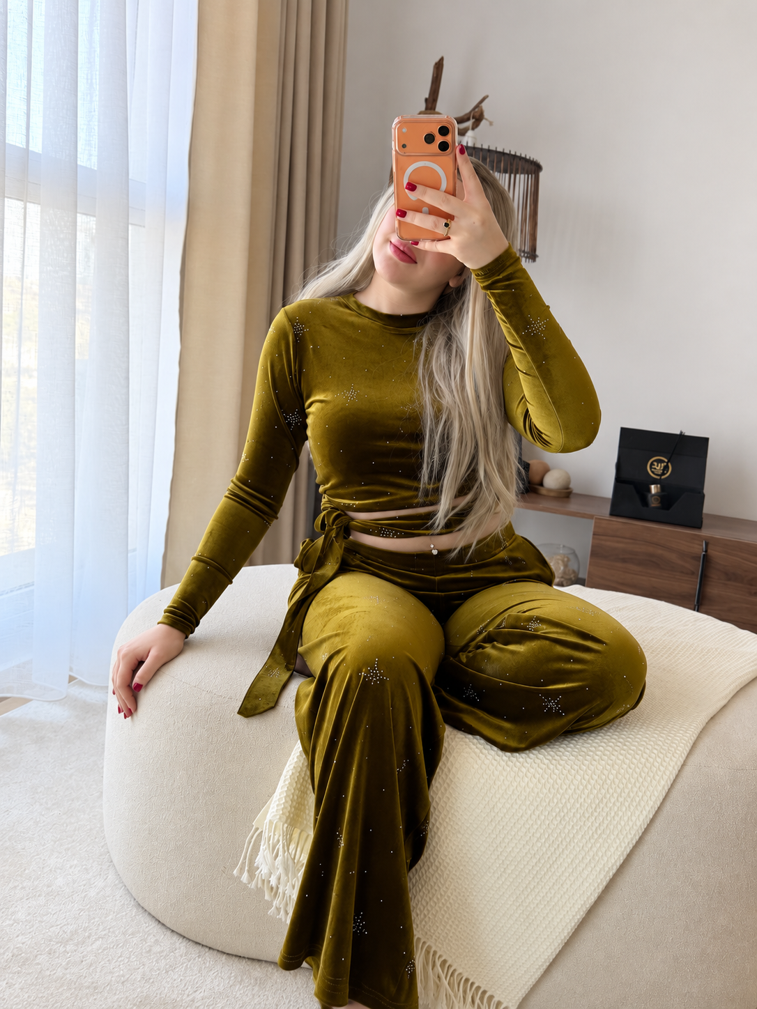 Ensemble haut pantalon doré motif star PASSIYA