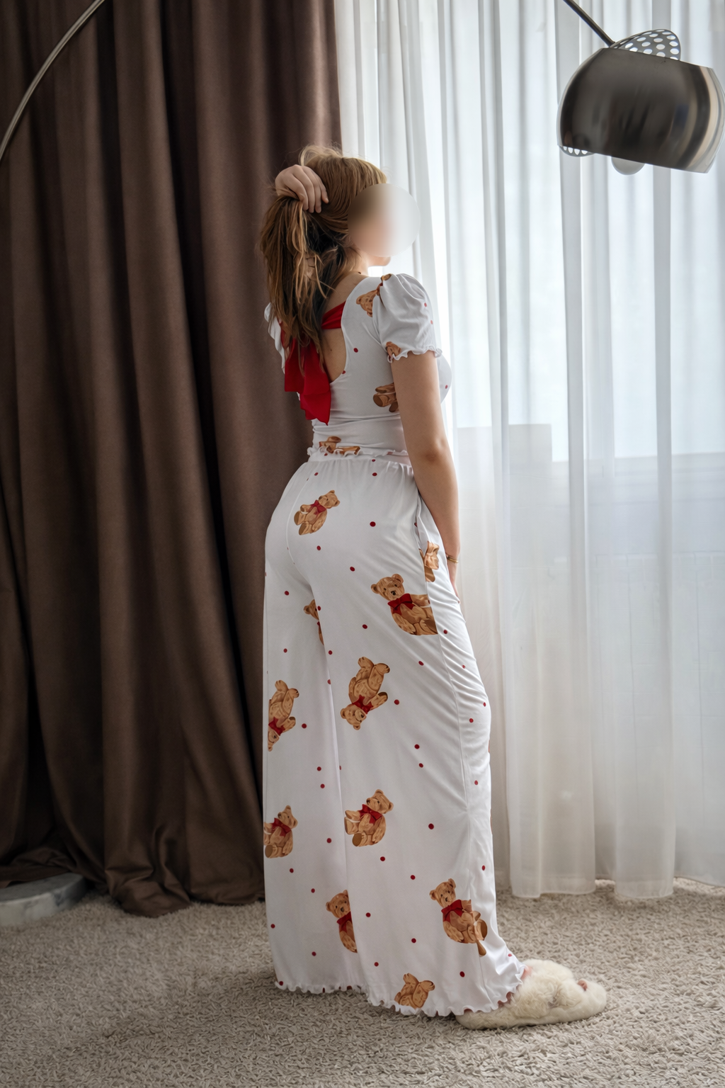 Pyjama pantalon demi manche a motif bear AMéLIA