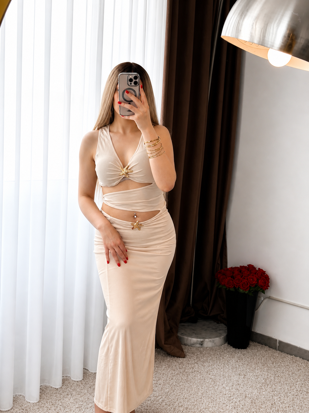 robe de plage beige MIVAN