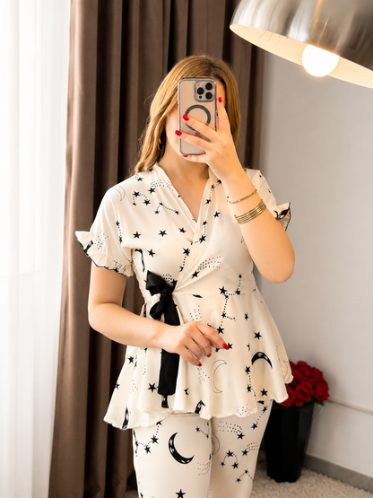Ensemble cache-coeur blanc a motif Etoile MARTA