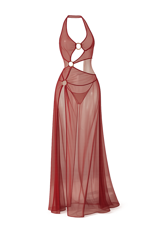 robe de plage rouge RALINE