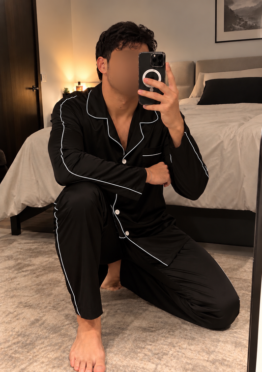 Pyjama noir homme lisri MARCO