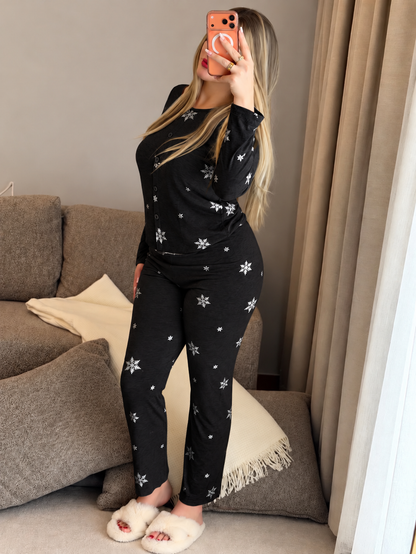 Pyjama manche long  noir TRESSA