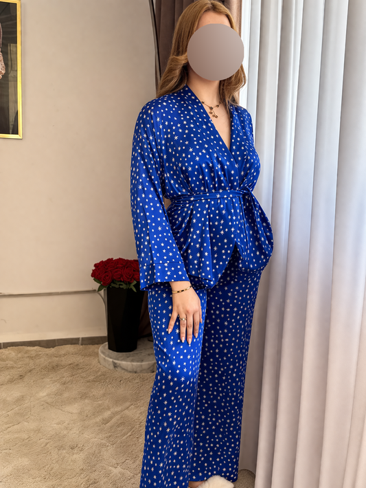 Ensemble 2 pièces motif STAR bleu roi ELMAS