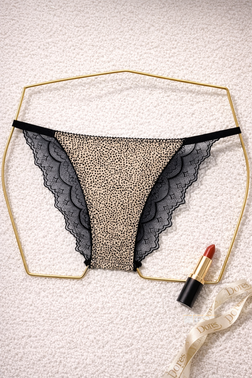 Slip dentelle motif léo petits points FIERLY