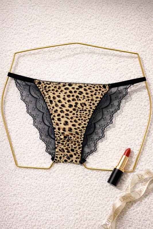 Slip dentelle motif Léo jaune FIERLY