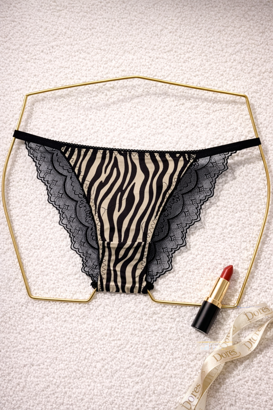 Slip dentelle motif zebré FIERLY