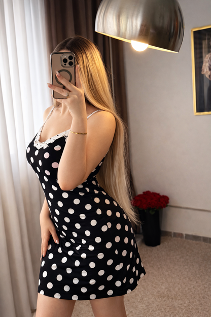 Nuisette noir a motif point FUNNA