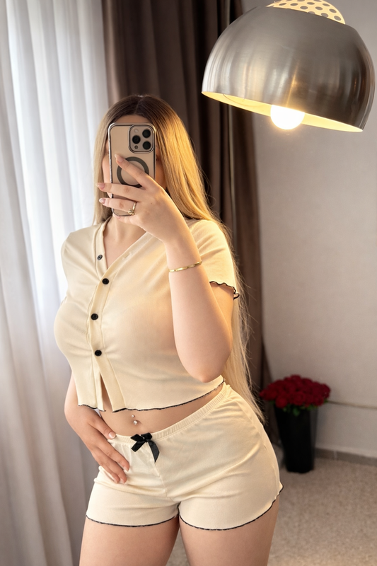 Ensemble 2 pièces short beige SARINA