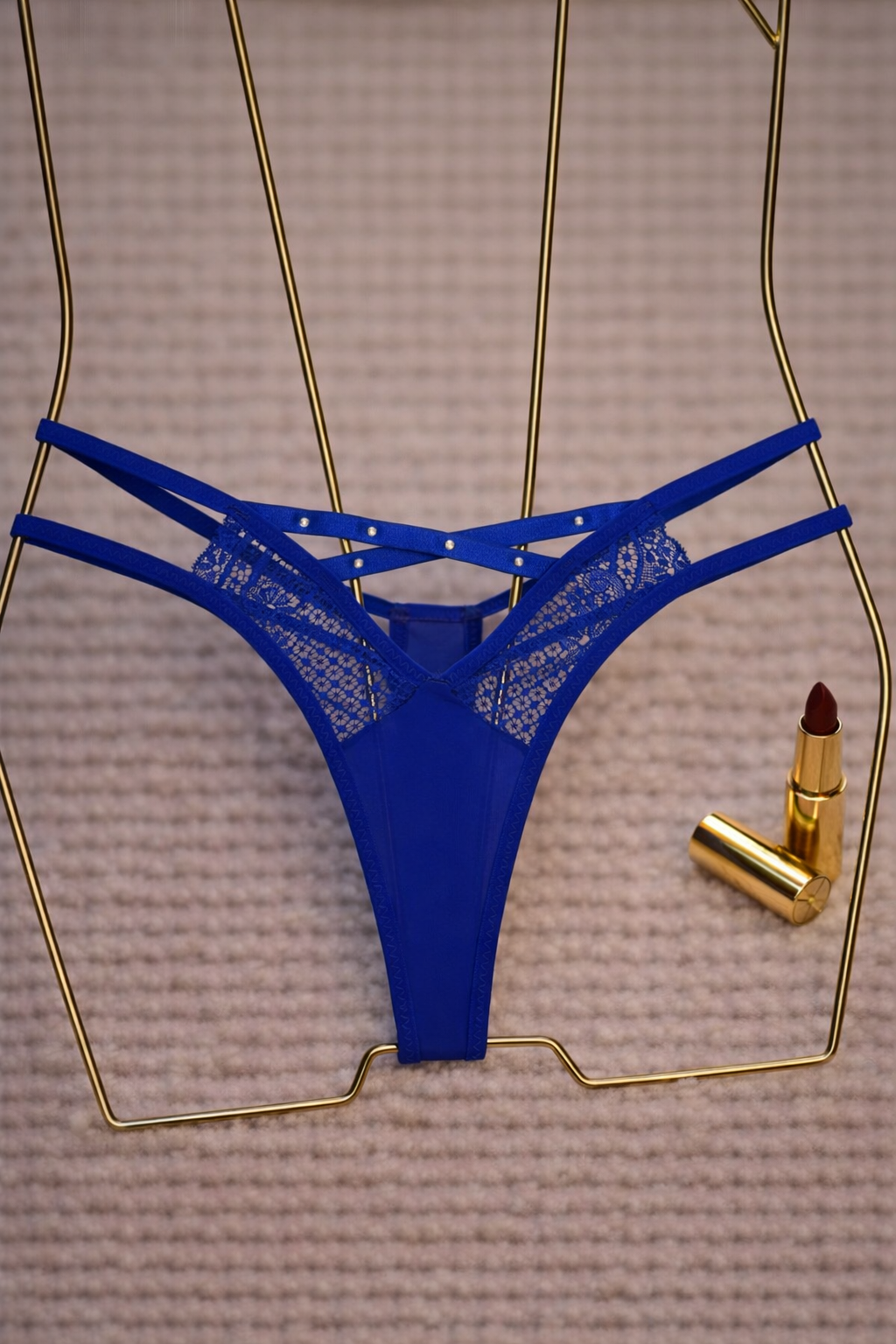 String à files bleu roi STRASS