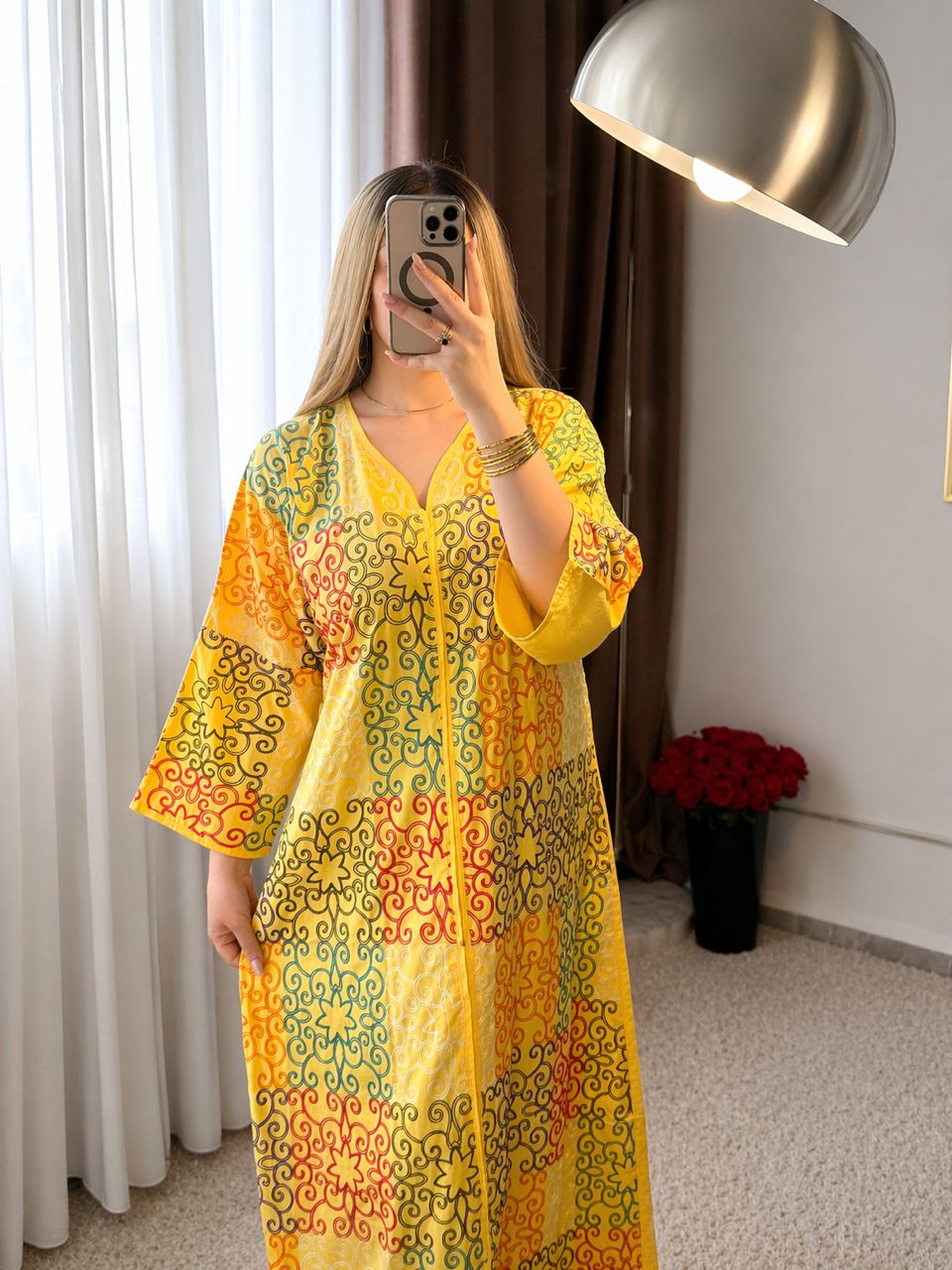 Robe à motifs jaune MASSA