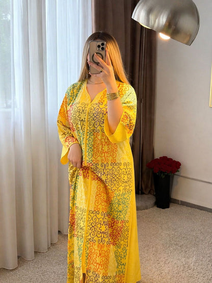 Robe à motifs jaune MASSA