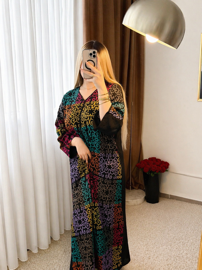 Robe à motifs noir MASSA