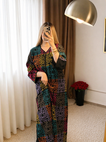 Robe à motifs noir MASSA